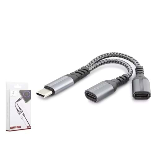 Hadron Gj-017 Type-C To 2*Type-C F Kablo Car Şarj 100W Siyah