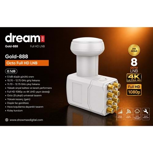 DREAMSTAR GOLD-888 OCTO SEKİZLİ LNB