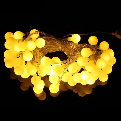 Yılbaşı Işığı 20 Ledli 3 Metre Pilli Dekoratif Şeffaf Kablolu Süs LED