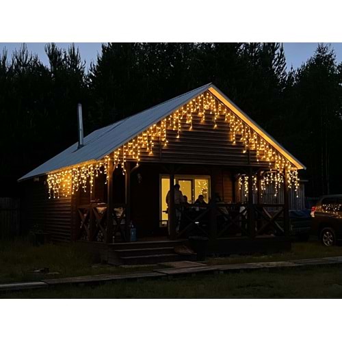 Dış Mekan Saçak Sabit 2.5 Metre 50x70x90cm Saçak Beyaz Led Kablo Ekleme Fişli