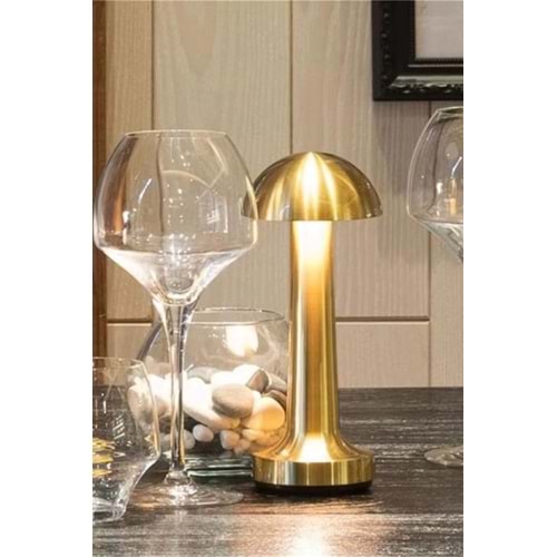 GVN-160-A Dokunmatik Mantar Masa Lambası 3 Işık Renkli Şarjlı Masa Lambası Metal Ürün