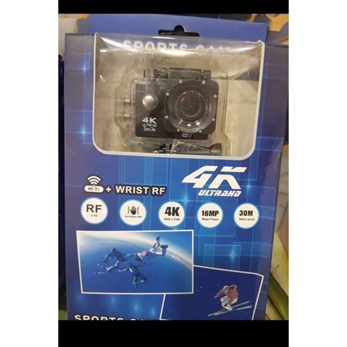 H16R Spor Aksiyon Kamerası - 4K Ultra HD, 30M Su Geçirmez, WiFi, Kumandalı, 170° Geniş Açı