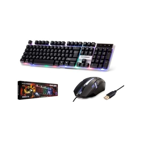 HADRON H837Q KLAVYE & MOUSE SET KABLOLU Q OYUN LEDLİ