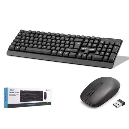 Hadron Hd843 Kablosuz Klavye Mouse Set Q Siyah