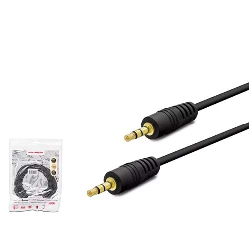 HADRON HDX1030 AUX3.5 (M) TO AUX3.5 (M) KABLO 2LINE GOLD 3M SİYAH