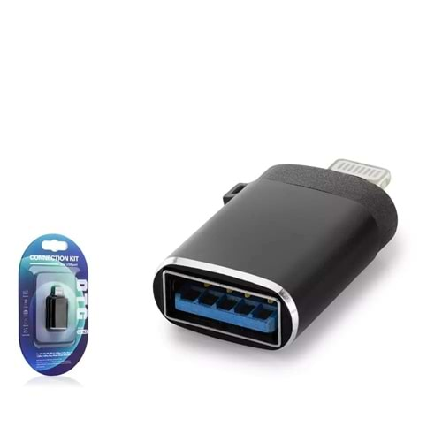 HADRON HDX1056 LIGHTNING TO USB OTG 3.0 M/F SİYAH