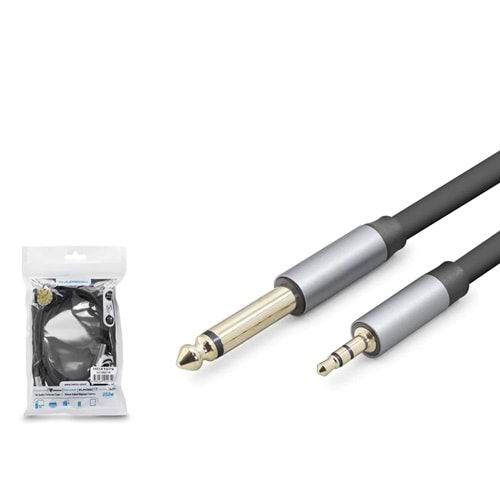 HADRON HDX1079 3.5mm to 6.35mm Gitar Kablosu 1.5 m - Siyah