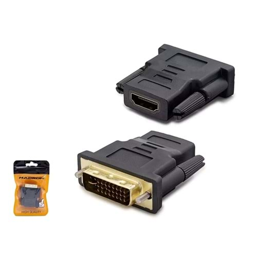 HADRON HDX1260 DVI (M) TO HDMI (F) ADAPTÖR 24+5 SİYAH