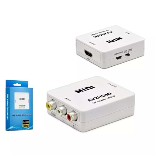 HADRON HDX1282 HD VIDEO CONVERTOR AV (F) TO HDMI (F) ADAPTÖR BEYAZ