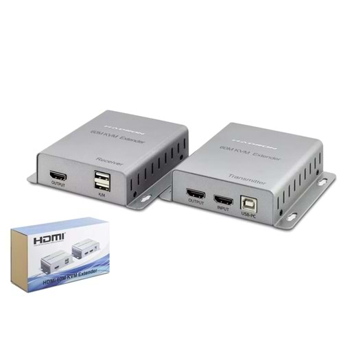 HADRON HDX1355 HDMI KVM EXTENDER 1080P 60M SILVER