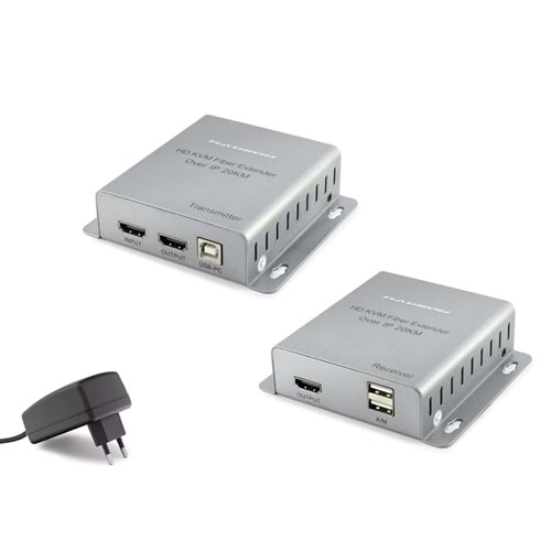 HADRON HDX1364 HDMI KVM EXTENDER FIBER 20KM SILVER