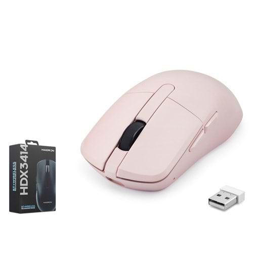 HADRON HDX3414P Dual Mode Şarjlı Kablosuz Mouse Bluetooth 2.4 GHz 6200 DPI Pembe