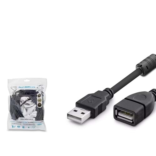 HADRON HDX7521 USB Uzatma Kablosu 5 m - Siyah