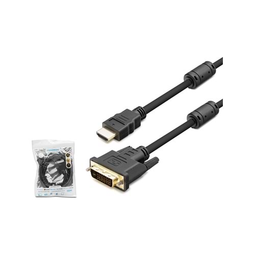 HADRON HDX7752 DVI (M) TO HDMI (M) KABLO 24+1 PVC 1.8M SİYAH