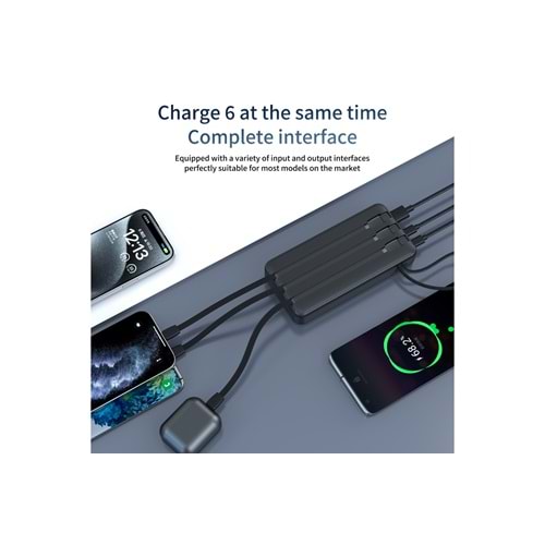 Hepu Powerbank 30.000 mAh HP-253 22.5W Hızlı Şarj Destekli ve Kablolu
