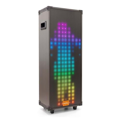 Hepu Hp-933 Taşınabilir Kule Tipi Ahşap Kasa Bluetooth Parti Hoparlörü 80W rms 12 inc*2