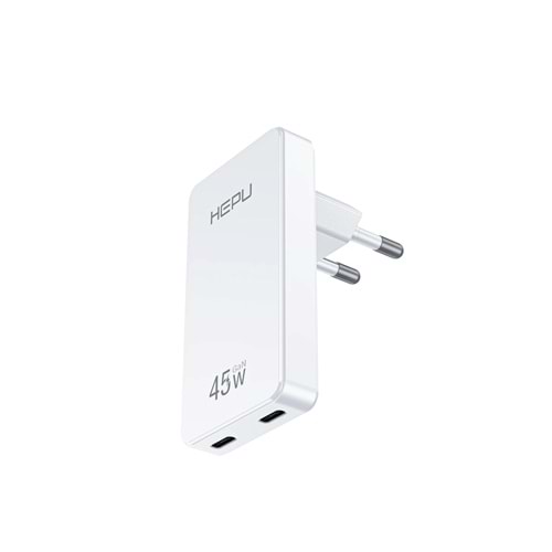 HEPU HP-C33 45W GaN Hızlı Şarj Adaptörü – Ultra İnce Tasarım Type-C Kablo Dahildir