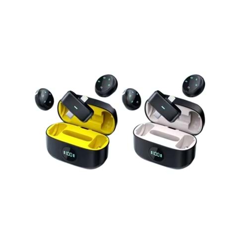 HEPU HP-K31Pro Kablosuz Yaka Mikrofonu – Dijital Ekranlı, Düğme Tipi Tasarım, iOS/Type-C Uyumlu