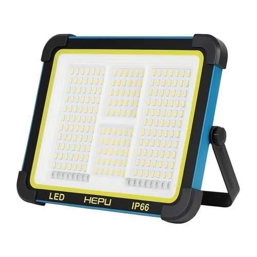 HEPU HP-L34 Güneş Enerjili Taşınabilir LED Çalışma Lambası – 150W Güç, 336 LED, IP66, Solar + USB Şarjlı, Mıknatıslı Taban