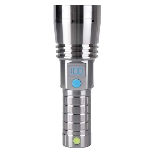 HEPU HP-M07 Profesyonel LED El Feneri – Dijital Göstergeli, Zoom Odaklı, USB Giriş/Çıkışlı, Powerbank Özellikl