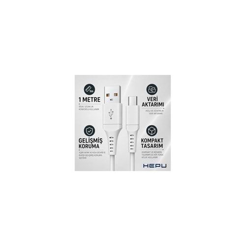 Nova Series HP-NYK004 Usb-A To Type-C 3.1A Hızlı Şarj ve Veri Transfer Kablosu (1 Metre) – Andr