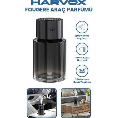 HARVOX HX-CF005 Fougere Araç Parfümü 140ML Koku Haznesi Ortam ve Oda Hava Nemlendirici Aromaterapi