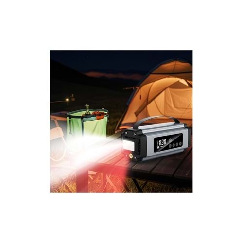 Harvox HX-JS001 10-In-1 Araç Jump Starter – 12000MAH Powerbank, Lastik Şişirme Pompası, Acil Marş Basma ve Akü Takviye Cihazı