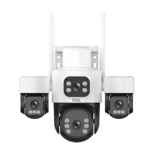 INOX-X114 4X3MP Dört Lensli Wifi Ptz Kamera Beyaz Renkli Su Geçirmez Tüm Mekanlar İçin