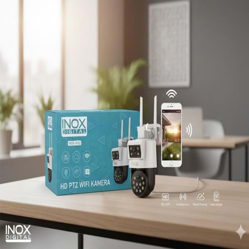 Inox X102 Wifi Kamera 3+3 Mp Dual Lens Gece Görüşü ve Hareket Algılama İthalatçı Garantili