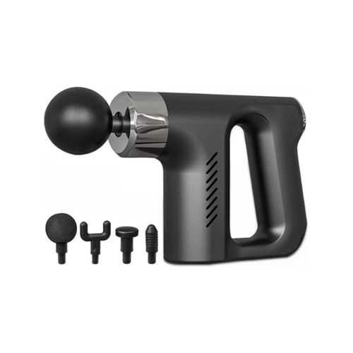 Fascial Gun KH-740 Siyah Kablosuz Sporcu Masaj Aleti 4 Başlıklı