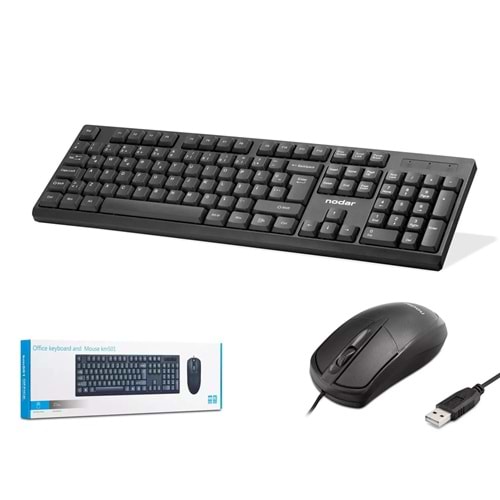 Nodar Km501 Kablolu Klavye ve Mouse Set Q Siyah
