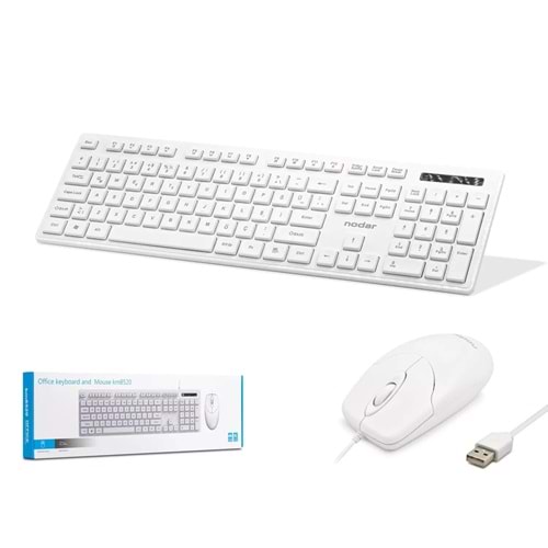 Nodar Km8520 Kablolu Klavye ve Mouse Set Q Beyaz