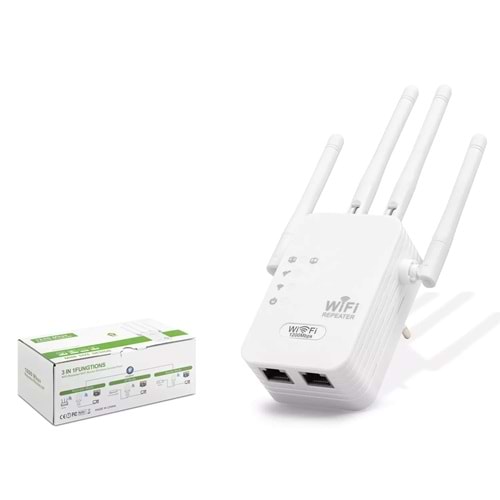 Pix-Link Lv-U7ac WiFi Repeater 1200Mbps Beyaz