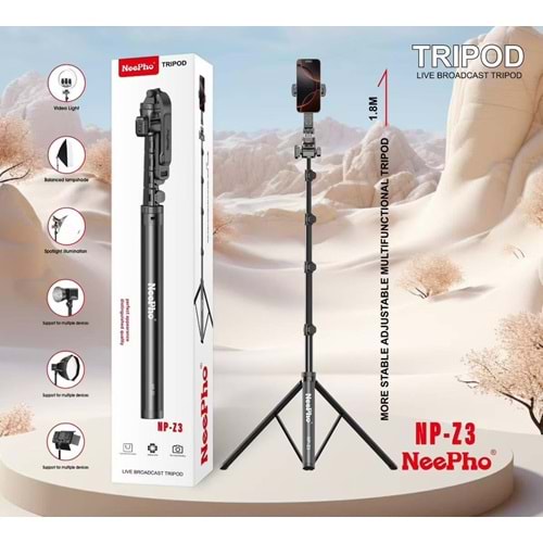 Neepho NP-Z3 Profesyonel Tripod 180 CM – Mükemmel Çekim