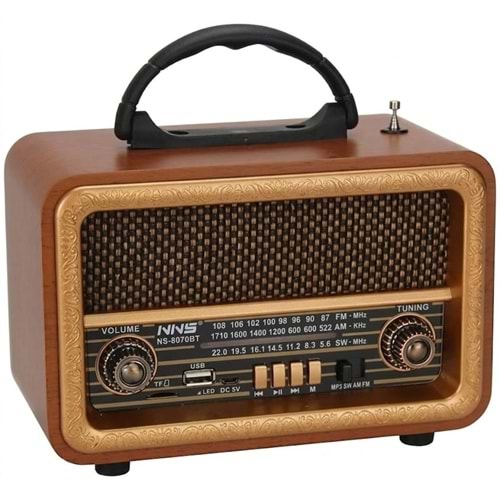 GLR NS-8070BT Nostaljik Görünümlü Bluetooth Radyo Hoparlör