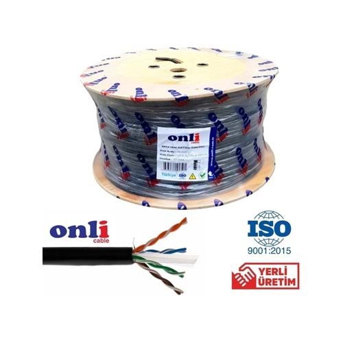 Onli 23AWG PE Dış Ortam Cat6 Outdoor Kablo 305mt Siyah