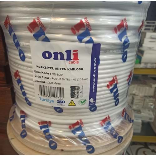 ONLİ RG6/U6 80 TEL 1.02 (CCS/AL) KOAKSİYEL ANTEN KABLOSU