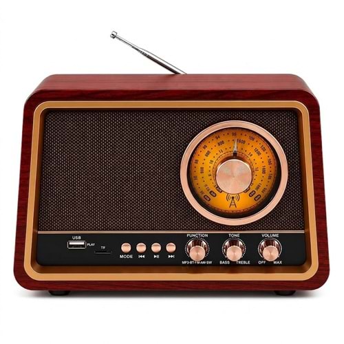 GLR R-2099BT Nostaljik Görünümlü Bluetooth Radyo Hoparlör
