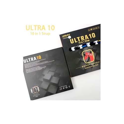 Smart-Watch Ultra 49 mm 10 In 1 Akıllı Saat Kordonlu Takvim Spor Menülü Koruma Kılıflı