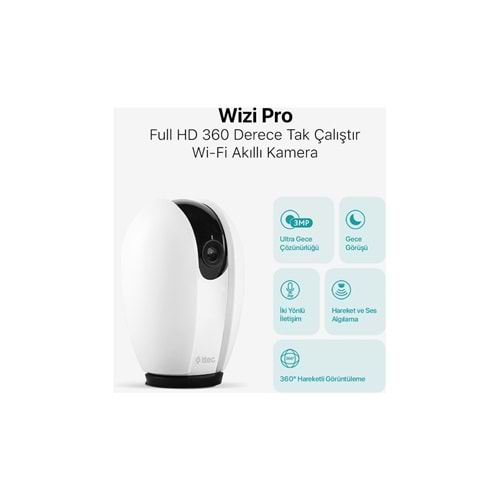 TTEC WİZİ PRO FULL HD 360 DERECE RTAK ÇALIŞTIR WİFİ AKILLI KAMERA