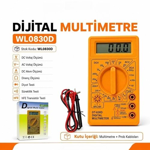 For Line Dt-830d Dijital Ölçü Aleti (SİYAH-SARI)