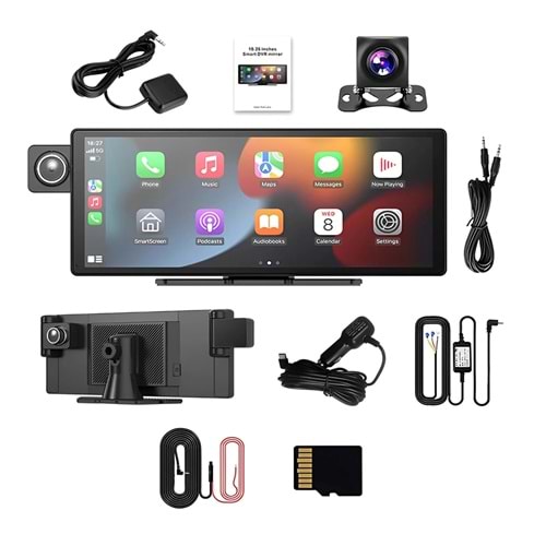X3 Taşınabilir Kablosuz CarPlay Çok Dilli Araba Video Kaydedici Araba Kamerası Otomatik Kamera 10.26 inç Araba Cep Telefonu APP Kontrolü Araba Oynatıcısı