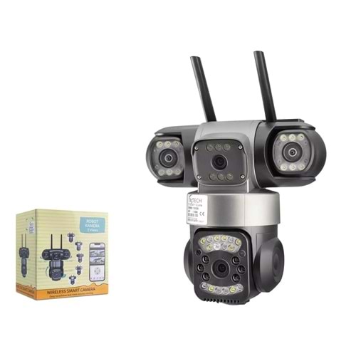 X5-Tech Yt-112Wf Ip Wifi Kamera 2*2Mp Lens V380 Siyah