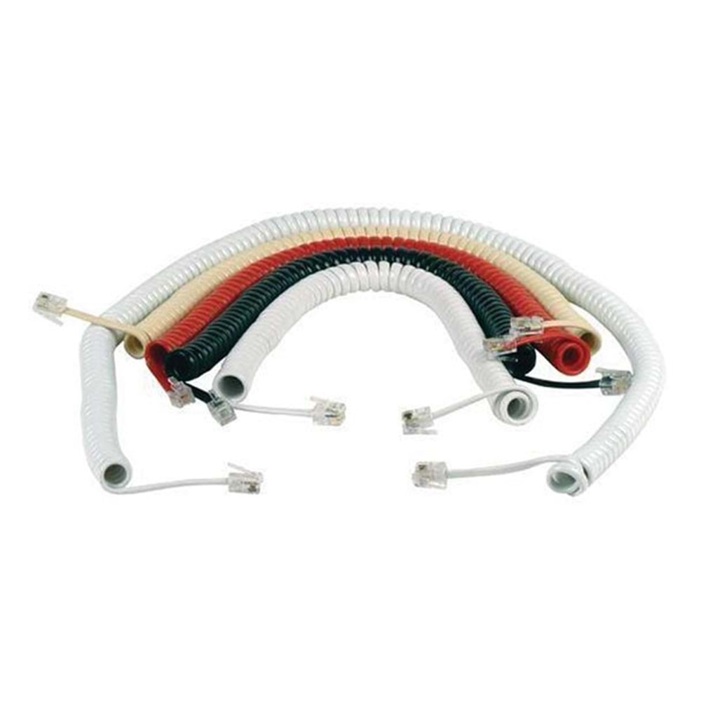 TELEFON SPİRAL KABLO BEYAZ 4P/4C