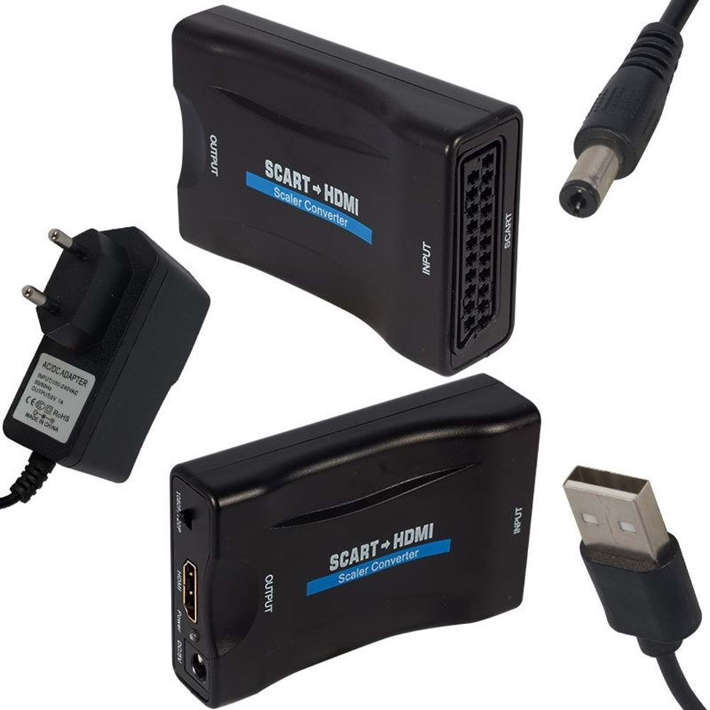 POWERMASTER PM-18588 SCART TO HDMI ÇEVİRİCİ ADAPTÖR 1080P-720P