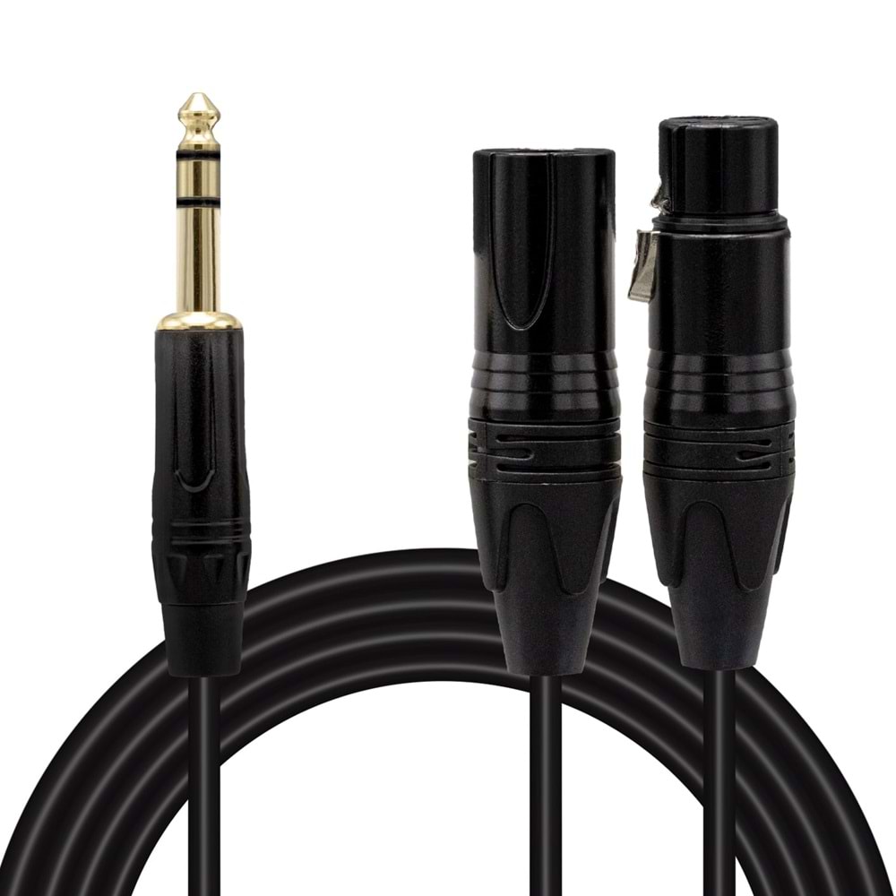 POWERMASTER LD390A CANON ERKEK DİŞİ + 6.3MM STEREO ERKEK 3 METRE KABLO