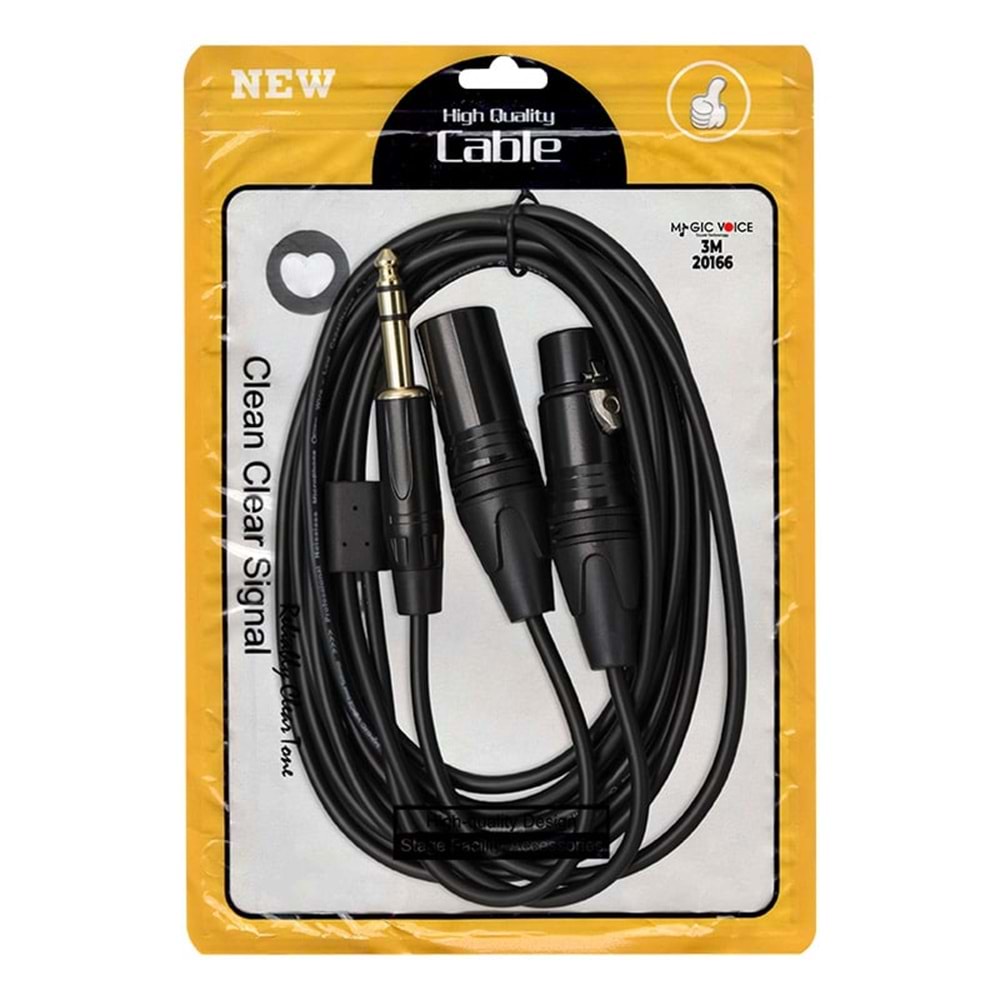 POWERMASTER LD390A CANON ERKEK DİŞİ + 6.3MM STEREO ERKEK 3 METRE KABLO