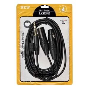 POWERMASTER LD390A CANON ERKEK DİŞİ + 6.3MM STEREO ERKEK 3 METRE KABLO