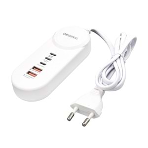 POWERMASTER PM-20659 25W PD LIGHTNING+ 2 TYPE-C + 2 USB ŞARJ ADAPTÖR