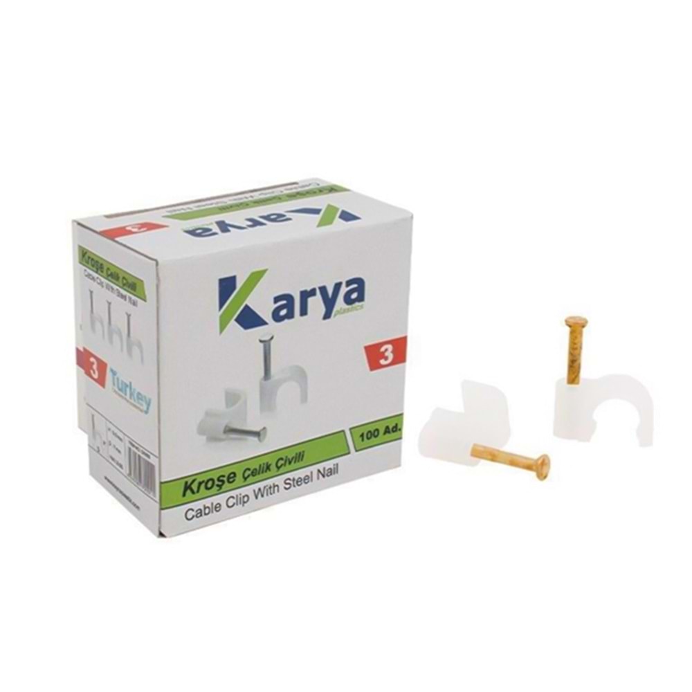 KARYA KROŞE 3 NUMARA ÇELİK ÇİVİLİ 7 MM (2*1.5 - 3*1.5 TTR KABLOLAR İÇİN)